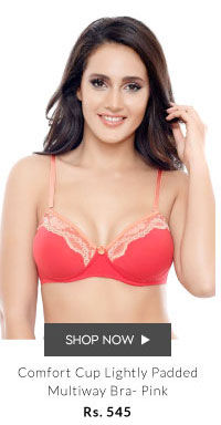 Coucou Comfort Cup Lightly Padded Multiway Bra- Pink.