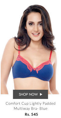 Coucou Comfort Cup Lightly Padded Multiway Bra- Blue