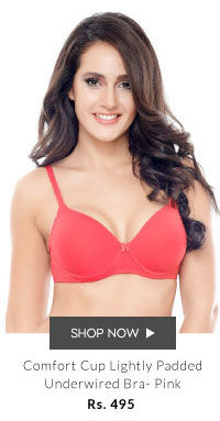 Coucou Comfort Cup Lightly Padded Underwired Bra- Pink.