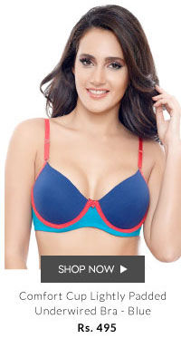 Coucou Comfort Cup Lightly Padded Underwired Bra - Blue.