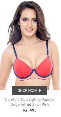 Coucou Comfort Cup Lightly Padded Underwired Bra - Pink.