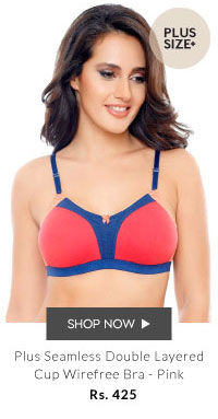 Coucou Plus Seamless Double Layered Cup Wirefree Bra - Pink.