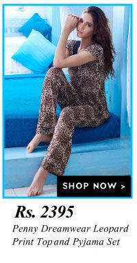 Penny Dreamwear Leopard Print Top and Pyjama Set.