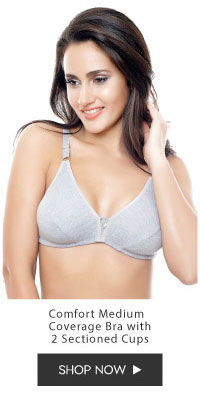 Coucou All Day Comfort Medium Coverage Bra with 2 Sectioned Cups- Grey Melange