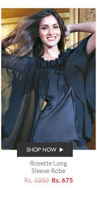 Enamor Inaya Rosette Long Sleeve Robe.