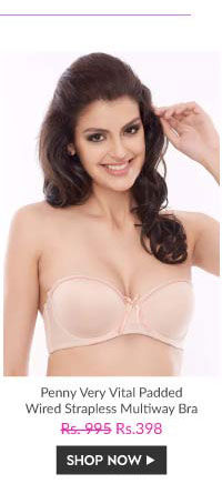 Penny Very Vital Padded Wired Strapless Multiway Bra-Pink.