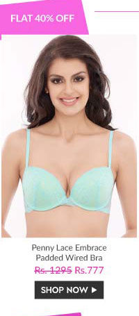 Penny Lace Embrace Padded Wired Bra- Aqua.