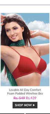 Lovable All Day Comfort Foam Padded Wirefree Bra - Maroon.