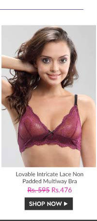 Lovable Intricate Lace Non Padded Wirefree Multiway Bra.