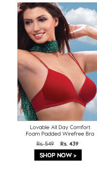 Lovable All Day Comfort Foam Padded Wirefree Bra - Maroon.