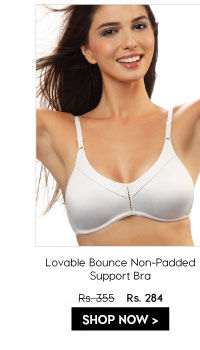 Lovable Bounce Minimising Non-Padded Support Bra - White.