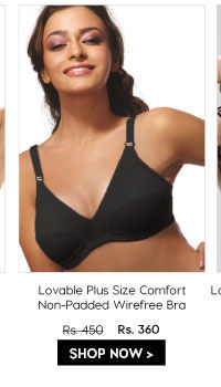 Lovable Plus Size Comfort Non Padded Wirefree Bra - Black.