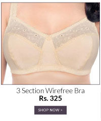 Bracotair 3 Section Non Padded Wirefree Embroidered Bra - Skin
