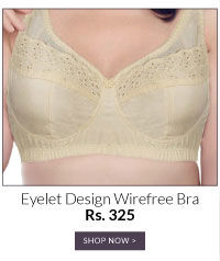 Bracotair Eyelet Design Non Padded Wirefree Bra - Skin