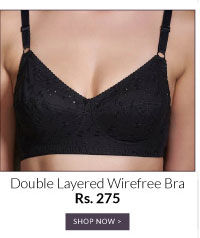 Bracotair Pure Cotton 3 Section Double Layered Bottom Cup Wirefree Bra.