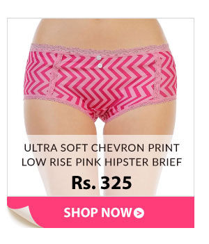 Penny Ultra Soft Chevron Print Low Rise Pink Hipster Brief.