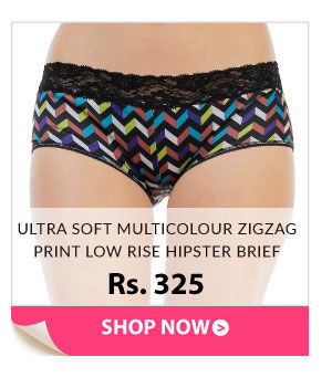 Penny Ultra Soft Multicolour Zigzag Print Low Rise Hipster Brief.