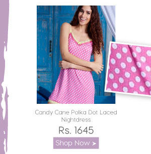 Penny Dreamwear Candy Cane Polka Dot Laced Nightdress.