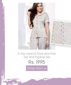 Penny Dreamwear In the Land of Grey and Pink Top and Pyjama Set.