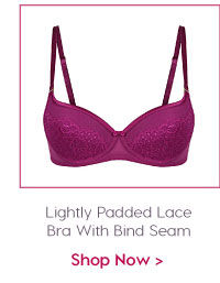 Amante Lightly Padded Lace Overlay Bra With Bind Seam