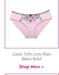 Amante Lace Trim Low Rise Bikini Brief-Pink.