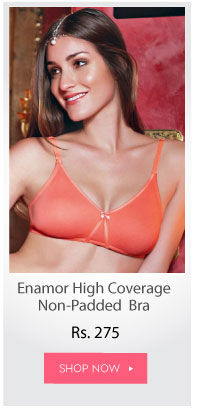 Enamor High Coverage Non Padded Cotton Bra.