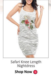 Coucou Cotton Wildlife Safari Knee Length Nightdress.