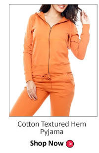 Coucou Cotton Textured Hem Pyjama- Orange