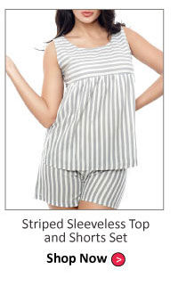 Coucou Cotton Wildlife Safari Striped Sleeveless Top and Shorts Set