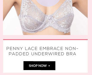 Penny Lace Embrace Non-Padded Underwired Bra - Grey.