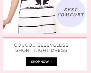 Coucou Purr-fect Sleeveless Short Night Dress- Black.