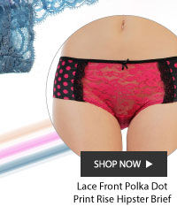 Penny Ultra Soft Lace Front Polka Dot Print Rise Hipster Brief.