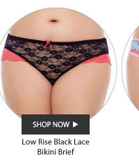 Penny Plus Ultra Soft Low Rise Black Lace Bikini Brief.