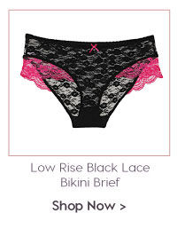 Penny Plus Ultra Soft Low Rise Black Lace Bikini Brief.