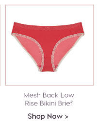 Penny Ultra Soft Mesh Back Low Rise Bikini Brief-Coral.
