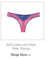 Penny Plus Ultra Soft Lace Low Rise Pink Thong.