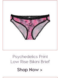 Penny Plus Ultra Soft Psychedelics Print Low Rise Bikini Brief - Pink