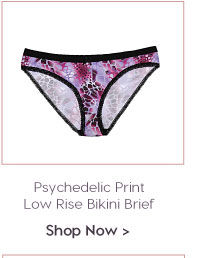 Penny Plus Ultra Soft Psychedelic Print Low Rise Purple Bikini Brief