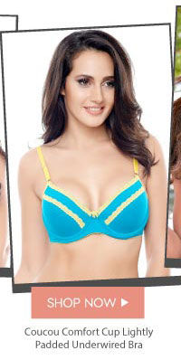 Coucou Comfort Cup Lightly Padded Underwired Bra- Tile Blue.