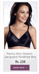 Penny Non Stretch Jacquard Wirefree Bra-Black.