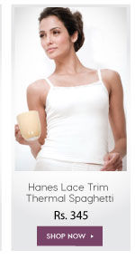 Hanes Lace Trim Thermal Spaghetti.