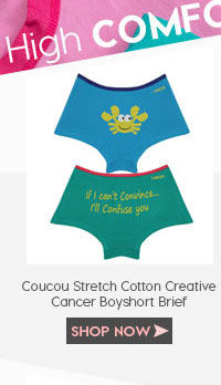 Coucou Stretch Cotton Creative Cancer Boyshort Brief (Pack of 2).