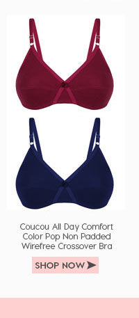 Coucou All Day Comfort Color Pop Non Padded Wirefree Crossover Bra (Pack of 2)