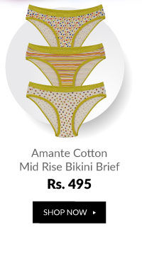 Amante Candy Crisp Cotton Rich Mid Rise Bikini Brief (Pack of 3)