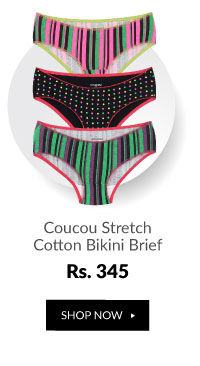 Coucou Stretch Cotton Funky Stripe Bikini Brief (Pack of 3)