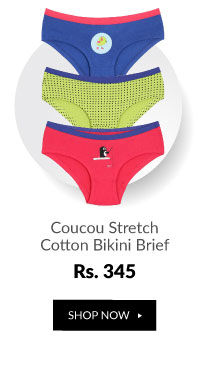 Coucou Stretch Cotton Pleasure Time Bikini Brief (Pack of 3).