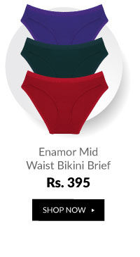 Enamor Lace Waistband Mid Waist Bikini Brief (Pack of 3).