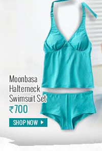 Moonbasa Padded Halterneck Tankini Swimsuit Set