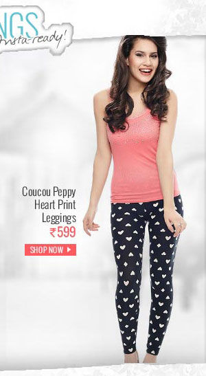 Coucou Peppy Heart Print Leggings.