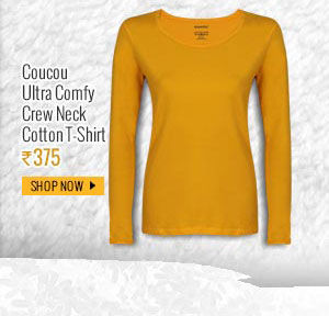 Coucou Ultra Comfy Crew Neck Cotton T-Shirt - Mustard Yellow.